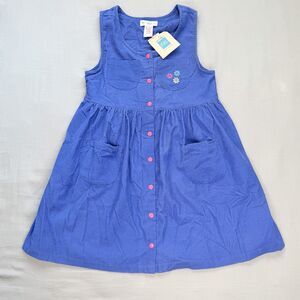 NWT Vintage Gymboree Aspen Adventure Snowflake Blue Dress Corduroy Sz XXL 6 - 7